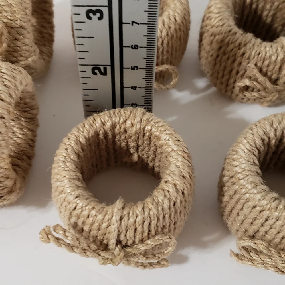 Twine Wrapped Napkin Rings Set Of 8